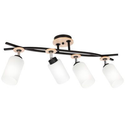 Lampa sufitowa wisząca Luminex Tokio czarny mat-jasne drewno-biała wym: 31 x 78 x 14 cm 4xE27 x 15W 1 szt.