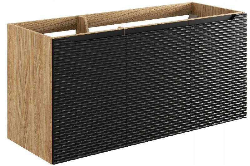 Szafka łazienkowa Furnidea 120 cm wisząca 3 drzwi czarna front 3D Ocean 1 szt.