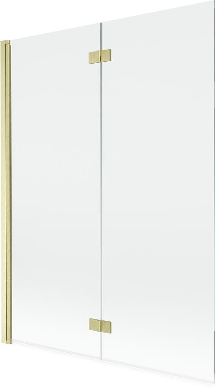 Parawan nawannowy dwuskrzydłowy Mexen Mist złoty szczotkowany 130 x 150 cm lewy 1 szt