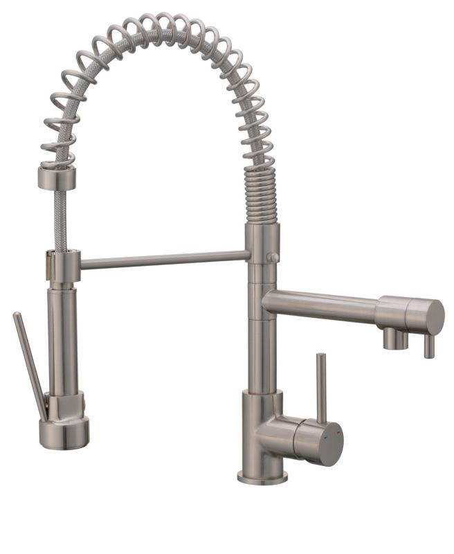 Bateria zlewozmywakowa Bilbrough ruchoma wylewka stal szczotkowana