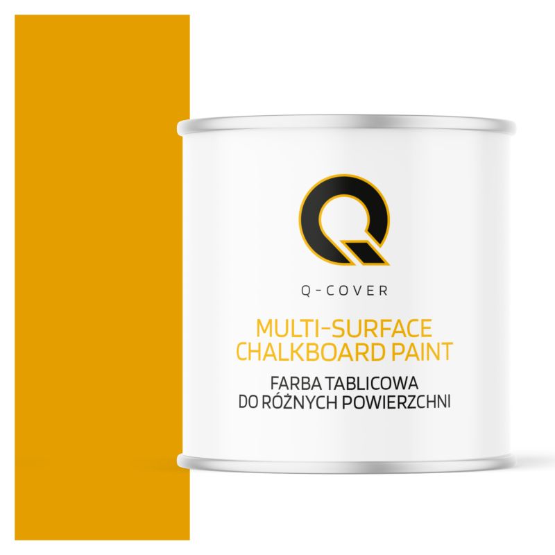 Farba Tablicowa Do Ścian Pisania Kredą Q-Cover Kolor Żółty złoty RAL1004 Mat 2.5L