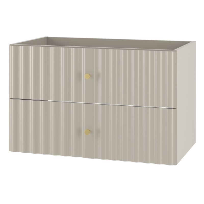 Szafka łazienkowa Furnidea 80 cm kaszmir ryflowane fronty złote uchwyty Aqua 1 szt.