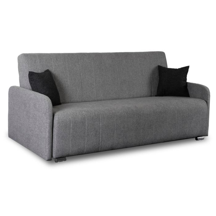 Sofa Aspen Mebel Elite Rozkładana z Funkcją Spania i Pojemnikiem Szara 1 szt