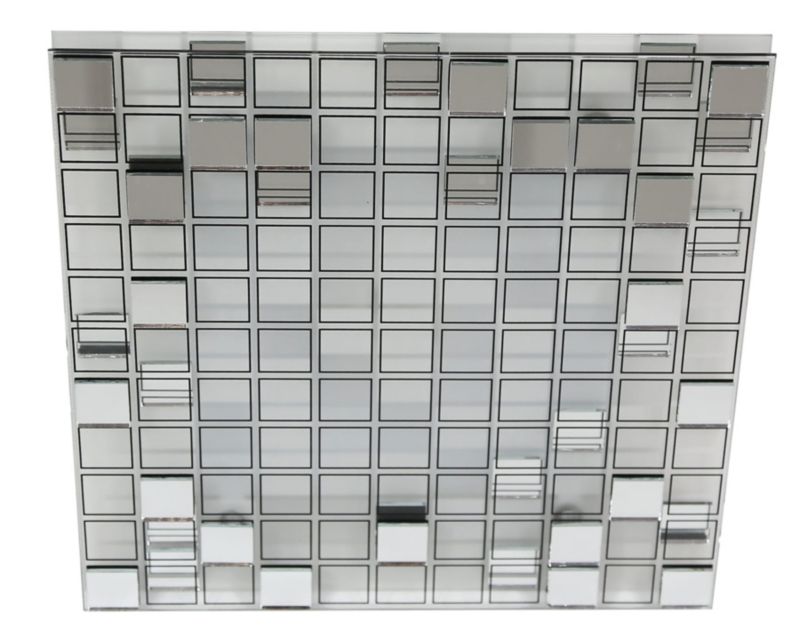 Plafon Candellux Mosaic biało-srebrny LED 9W 3000K 550lm IP20 wym: 6 x 31 x 31 cm szkło - 1 szt.