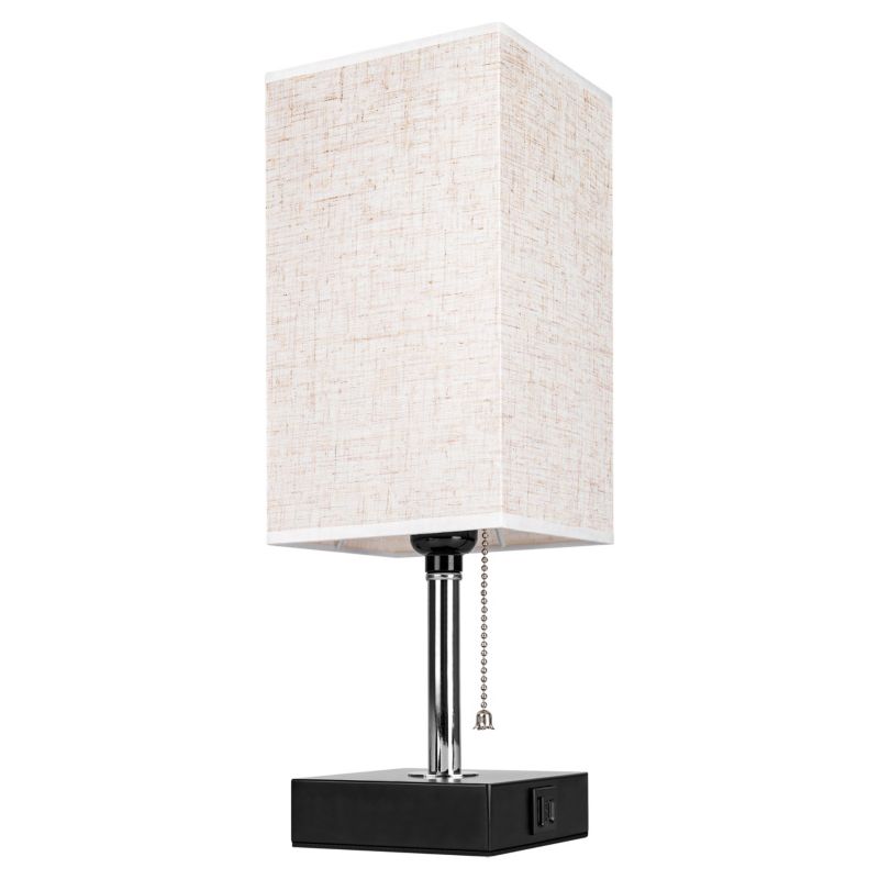 Lampa biurkowa LED MasterLED Boro E27 390mm z portami USB-A i USB-C czarna chrom 1 szt.