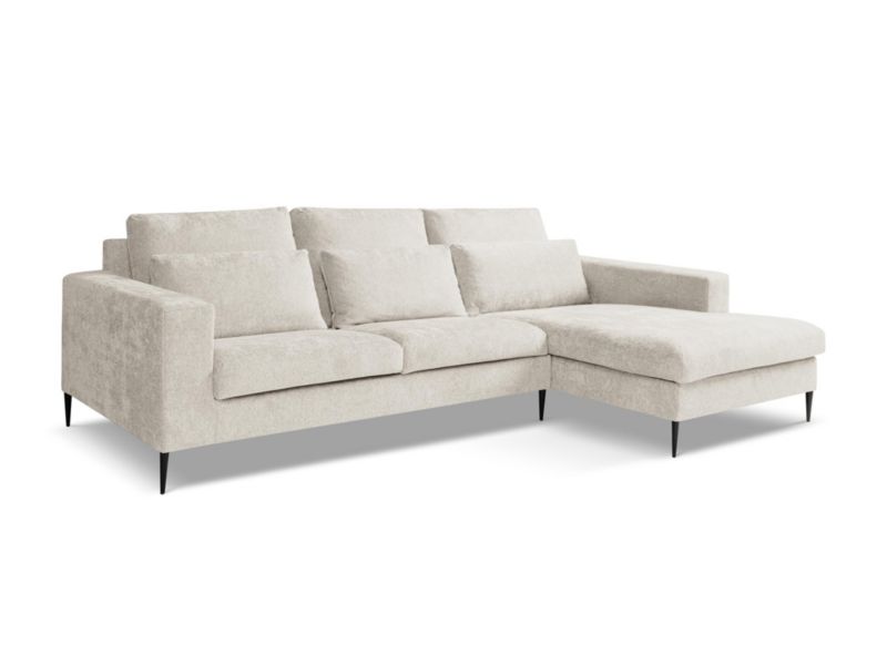 Narożnik prawostronny LaMiaSofa DIANO z tkaniny szenilowej 268x173 cm beżowy 1 szt.