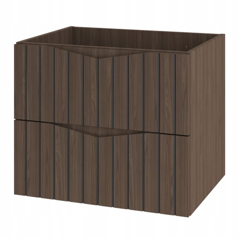 Szafka pod umywalkę Furnidea 60 cm orzech czarne ryfle Stella 1 szt.