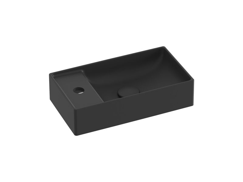 Prostokątna umywalka ceramiczna Ravak Veda 400 czarny mat 1szt