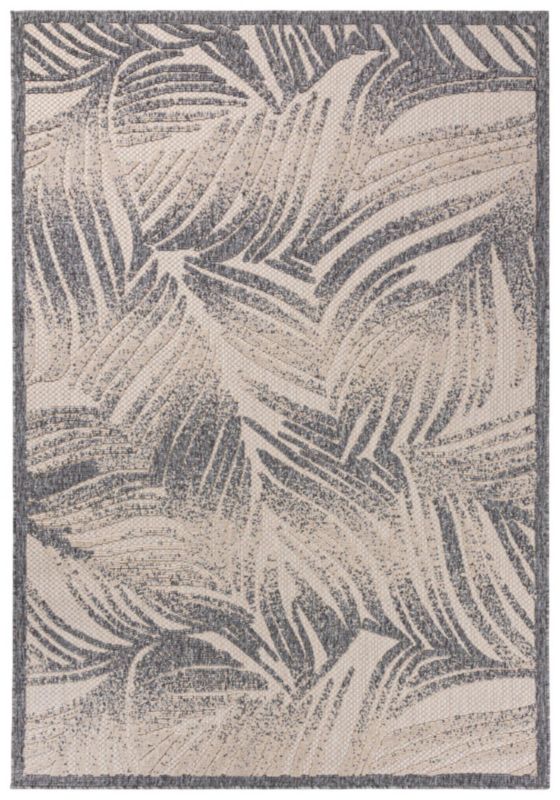 Dywan wewnętrzny/zewnętrzny Cansas FF21B prostokąt Mazovia 160x 230 cm beżowy,kremowy,szary motyw roślinny krótki włos 1 szt.
