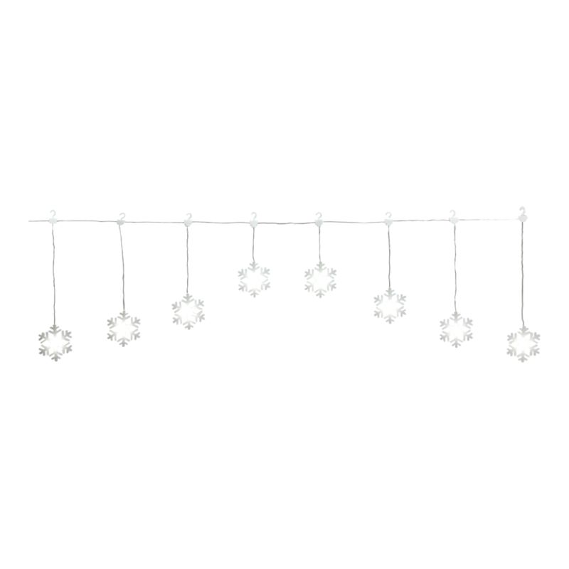 Lampki wewnętrzne 8 LED śnieżynki