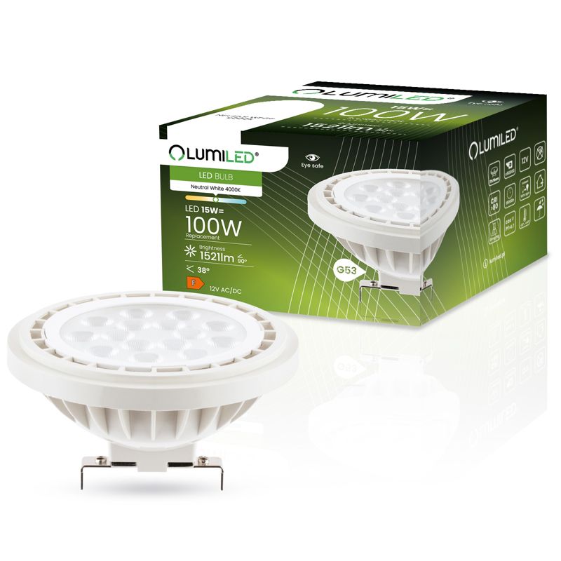Żarówka LED Lumiled G53 Reflektor AR111 15W 1521lm 4000K 38st 12V 1 szt.