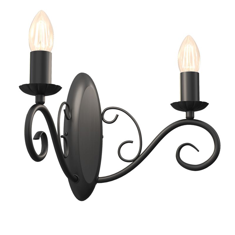 Kinkiet ścienny Luminex Mauro czarny mat 2 x E14 x 15W IP20 wym: 22 x 36 x 23 cm - 1 szt.
