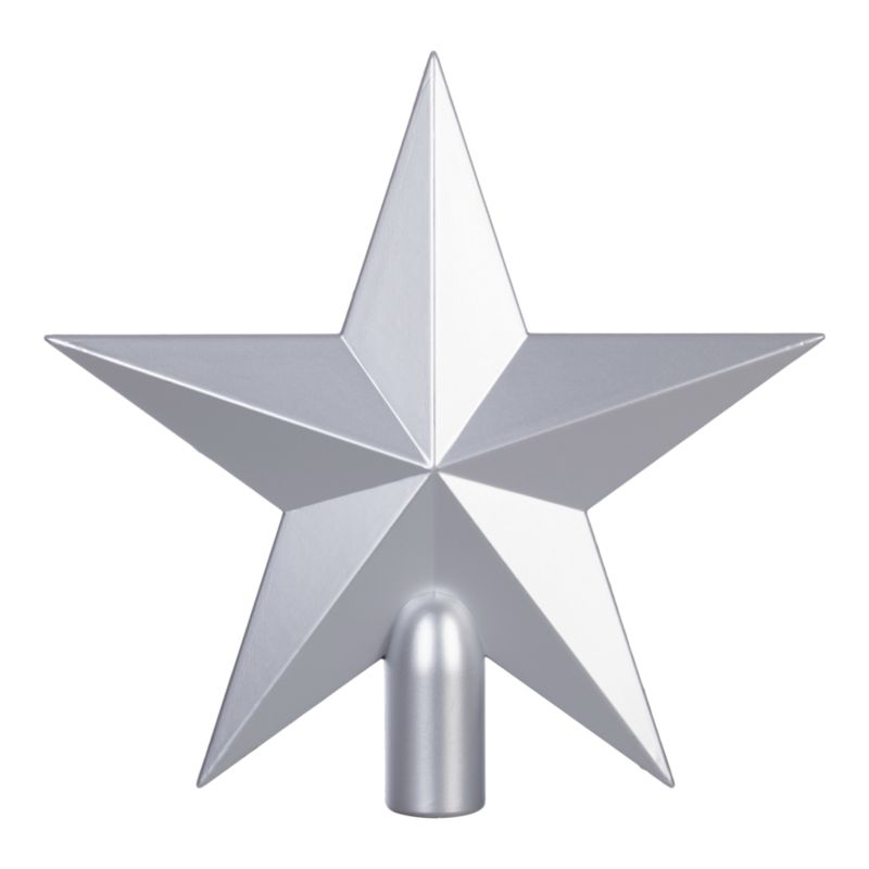 Gwiazda czub na choinkę 20 cm srebrny