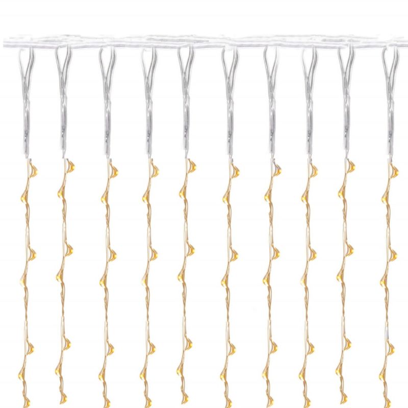 Kurtyna świetlna Springos 200 LED wewnętrznA z programatorem USB ciepły biały 1 szt.