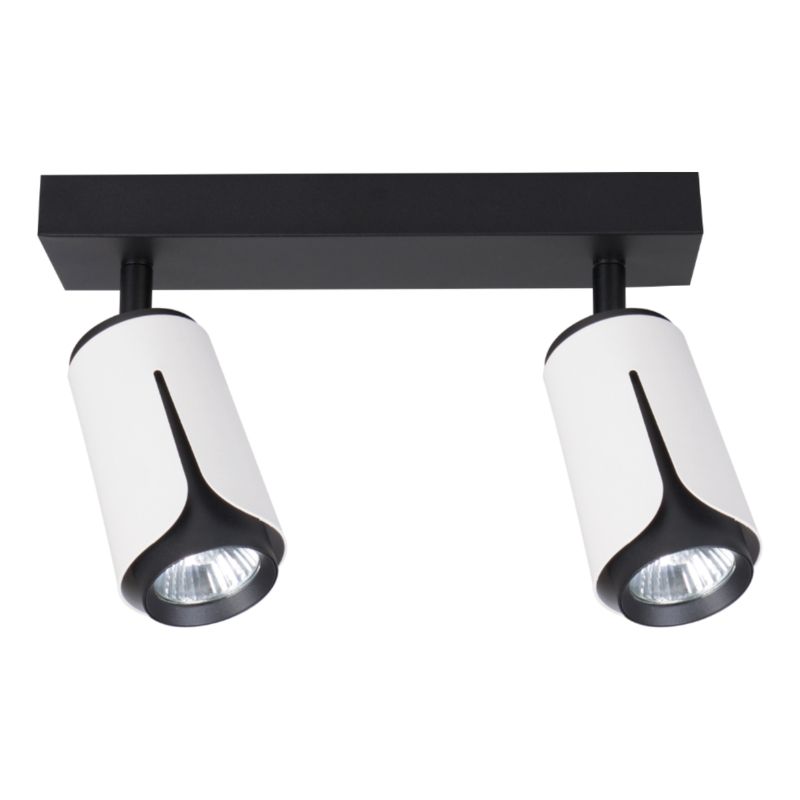Lampa punktowa 2 x GU10, DPM, biało-czarna, 1szt