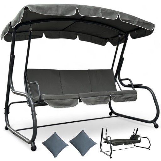 Huśtawka ogrodowa MTG 4026 wolnostojąca 3-osobowa / 3 kolory 1 kpl