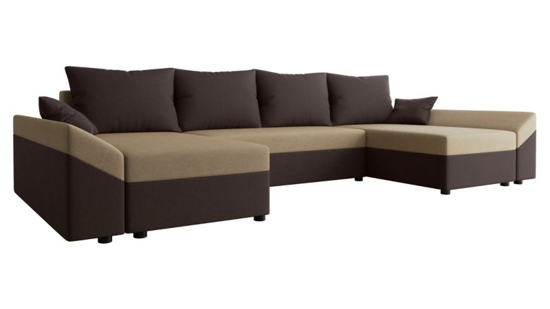 Narożnik z funkcją spania MIRJAN 24 Dante U brązowy + beżowy 1 szt.