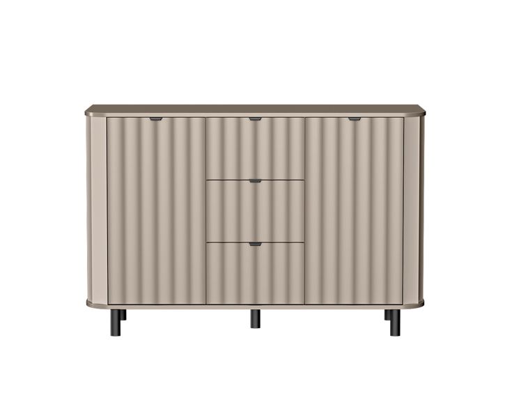 Komoda Furnidea NOVADO 137 cm Clay Gray frezowane fronty czarne nogi 1 szt.