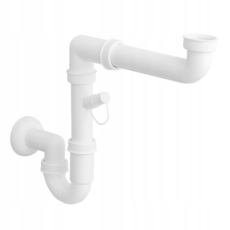 Syfon Kuchenny Półsyfon Granitan 1x11 PCV Biały Do Zlewozmywaka Zlew Kuchenny 1 szt.