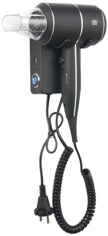 Suszarka do włosów Stella 1800w hotelowa czarny mat, funkcja jonizacji, usb, 1 szt.