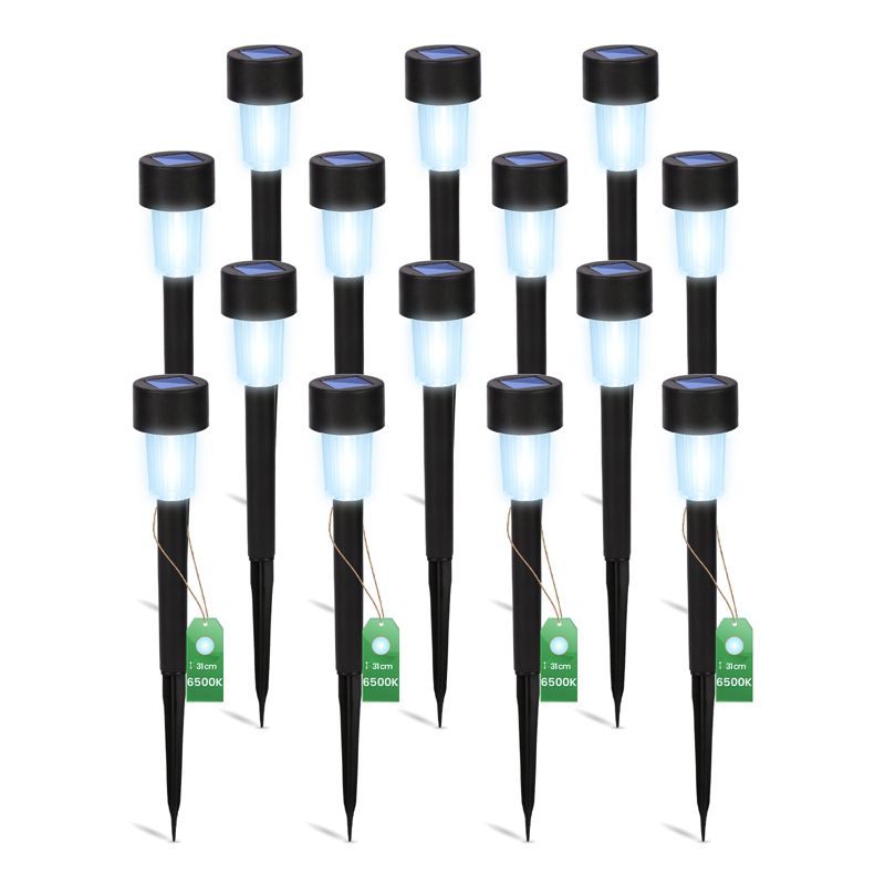 Lampa Solarna Lumiled LED Ogrodowa Zewnętrzna Wbijana Czarna 6500K 14 szt.