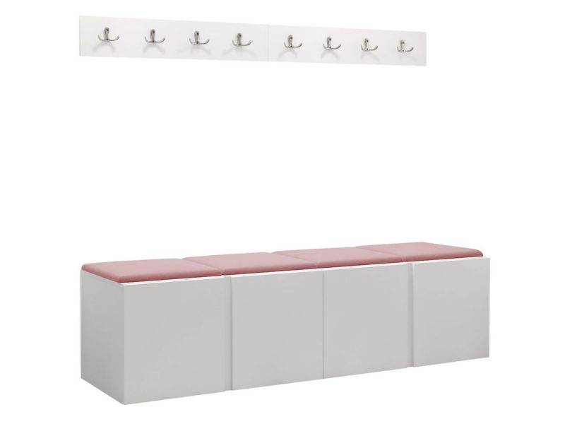 Garderoba MIRJAN 24 Orion VII biały + różowy 1 kpl.