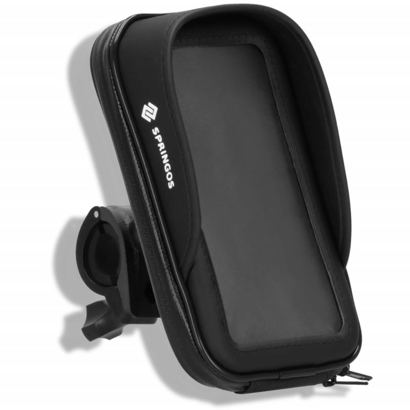 Sakwa rowerowa Springos etui wodoodporne z uchwytem na telefon, organizer rowerowy, czarny 1 szt.