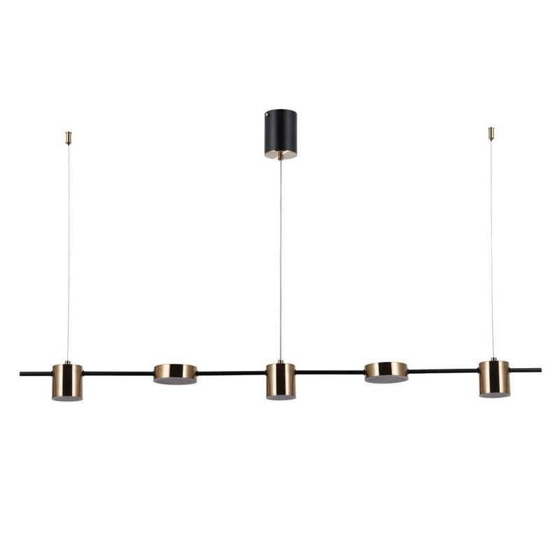 Lampa sufitowa wisząca Italux Remdal 9269 mosiężno-czarna listwa nad stół wbudowany LED 30W 1 szt.