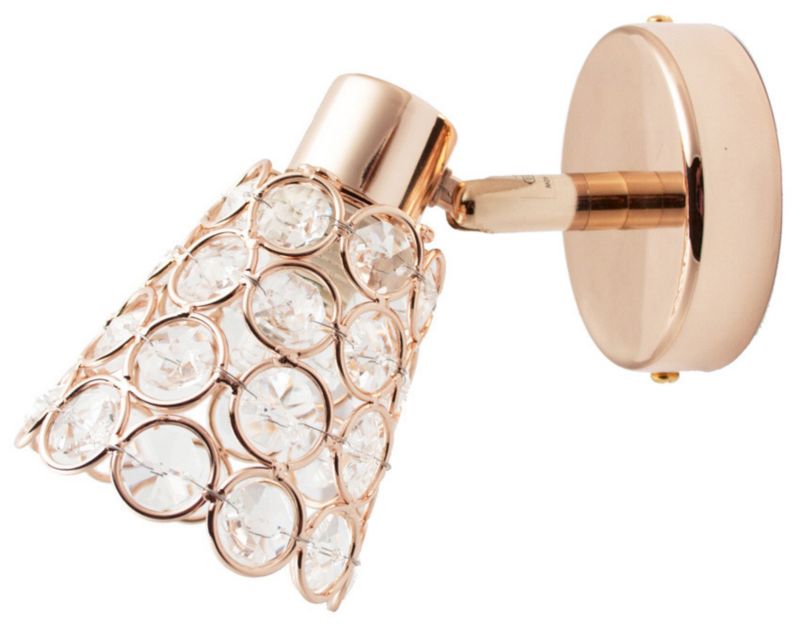 Kinkiet ścienny Candellux Glossy różowe złoto-przezroczysty 1 x G9 x 40W IP20 wym: 14 x 16 x 8 cm - 1 szt.