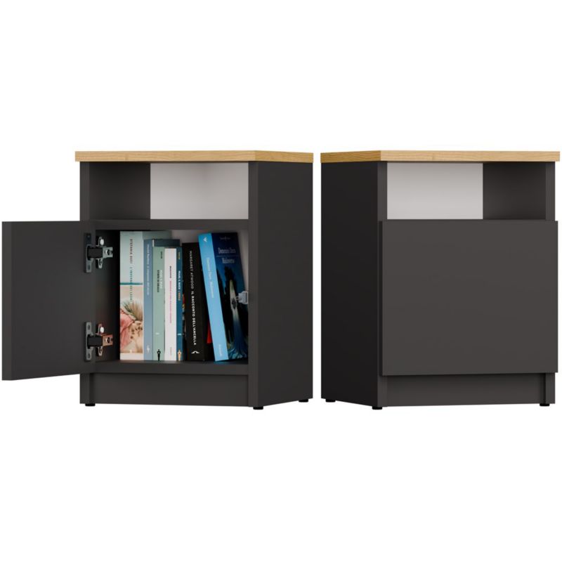 Szafka nocna Topeshop GALAX 30/1D Antracyt Artisan 40x30x30 cm 1 szt