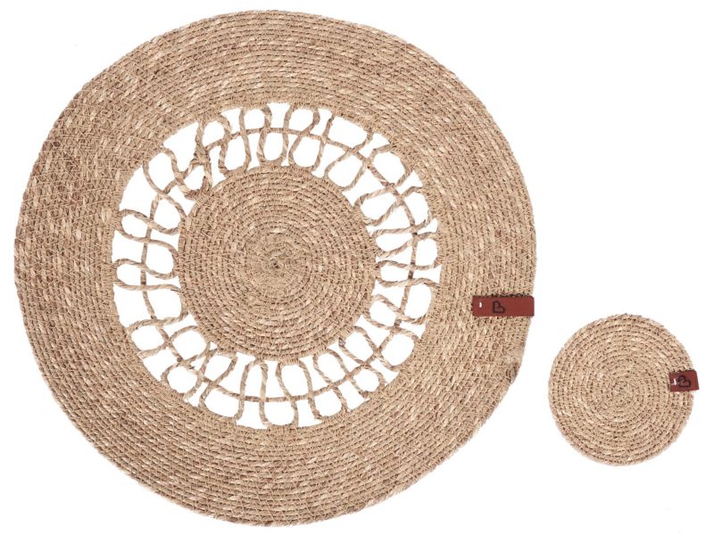 Zestaw 12 podkładek na stół Pepperberry Naturalny Trawa morska 1 kpl