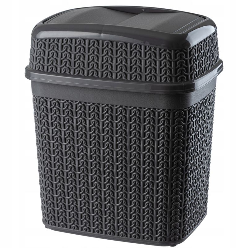 Kosz Na Śmieci KADAX Łazienkowy 5L Grafit Do Łazienki Wc Śmietnik Uchylny Z Klapą 1 szt.
