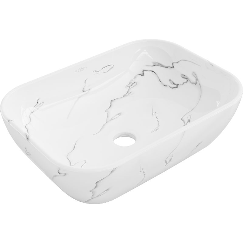Umywalka nablatowa Mexen Rita biały kamień 45,5 x 32,5 cm 21084583 1 szt.