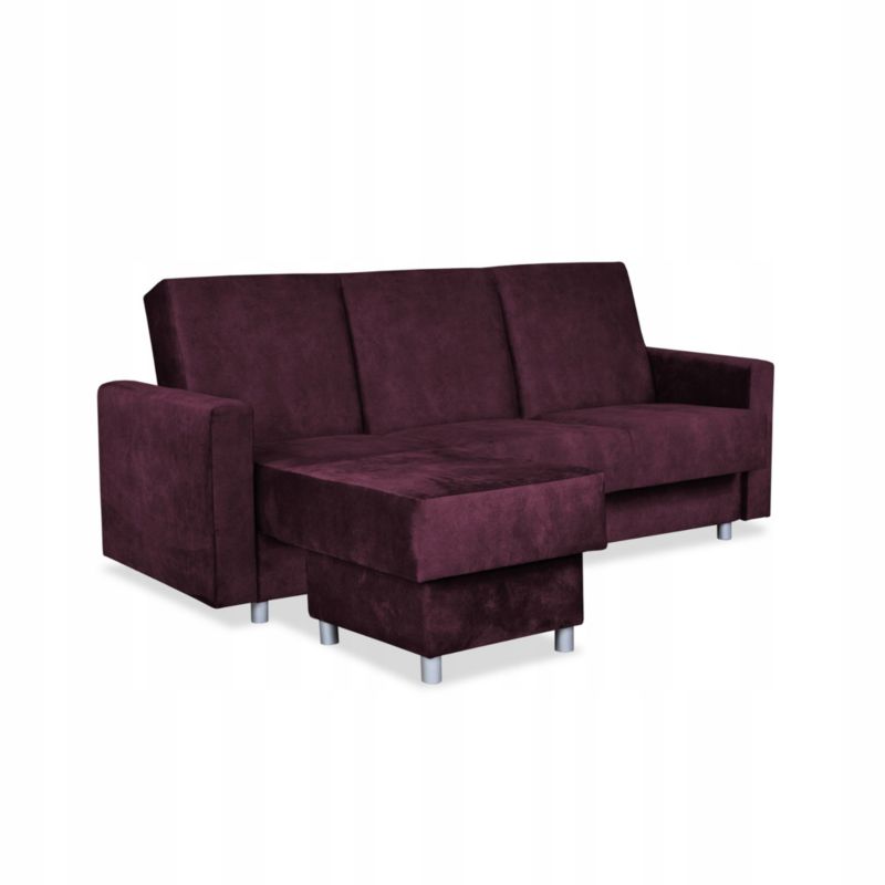 Wersalka do salonu z pufą rozkładana Family Meble Alicja bordowa 1szt