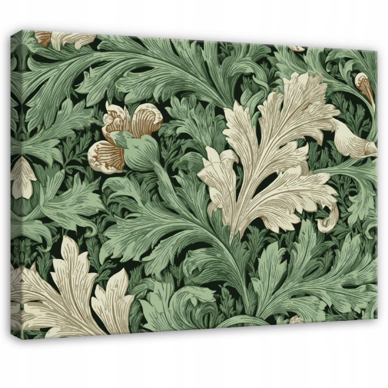 Obraz WALLARENA Dla Dzieci Na Płótnie Liście Abstrakcja Vintage Zielony 100x70 cm PP16229O1 1 szt.