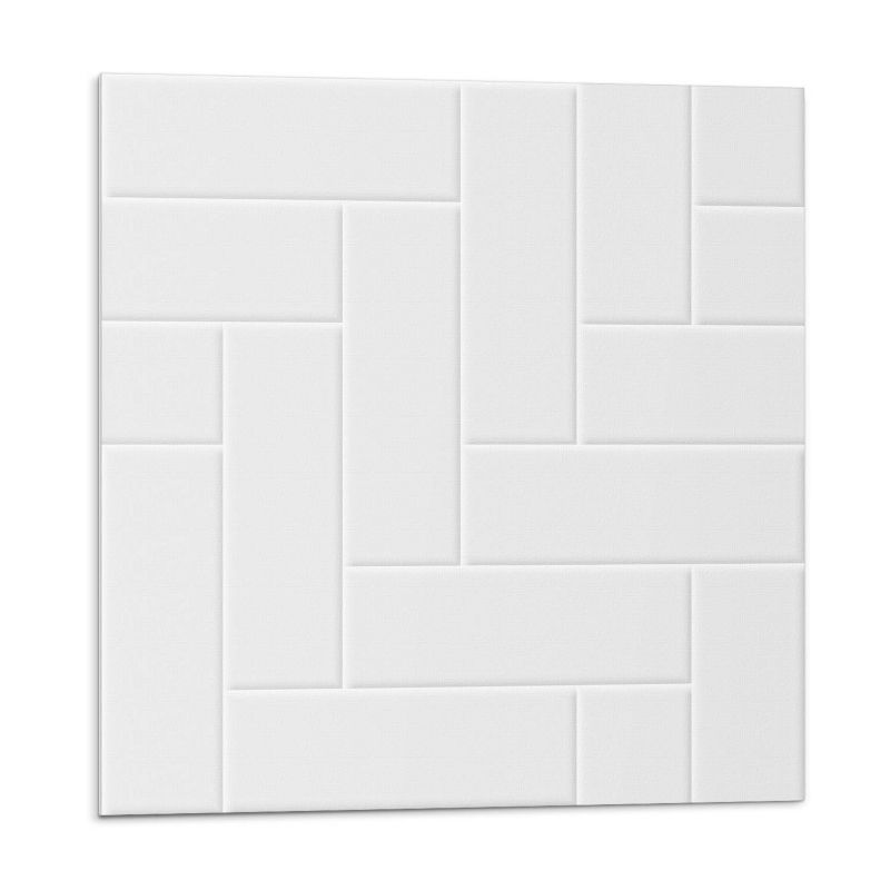 Kafelki samoprzylepne Wallfluent 50x50 cm Geometryczna jodełka w ceglanej tonacji 4 szt.