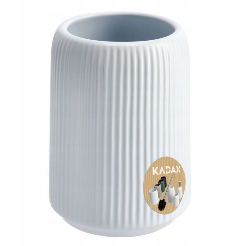 Kubek Łazienkowy KADAX Na Szczoteczki Pojemnik Biały Organizer Ceramiczny Okrągły Biały 1 szt.