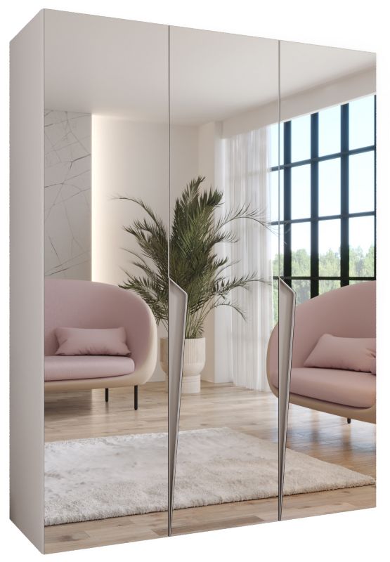 Szafa uchylna z lustrem otwierana Abiks PIANO 3 150 wys 202 cm Biały + Kaszmir 1 szt
