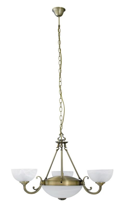 Żyrandol Rabalux Marlene 5433 brązowo-białe szkło alabastrowe styl klasyczny 3xE27 x 1 szt.