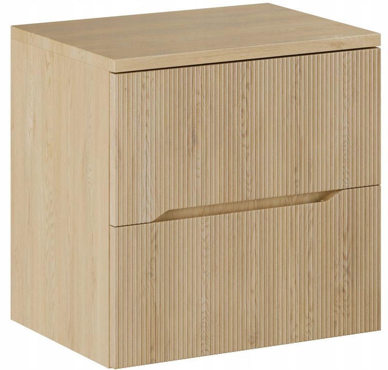 Szafka pod umywalkę Furnidea 60 cm z blatem dąb cremona ryflowana Nordic Cremona 1 szt.