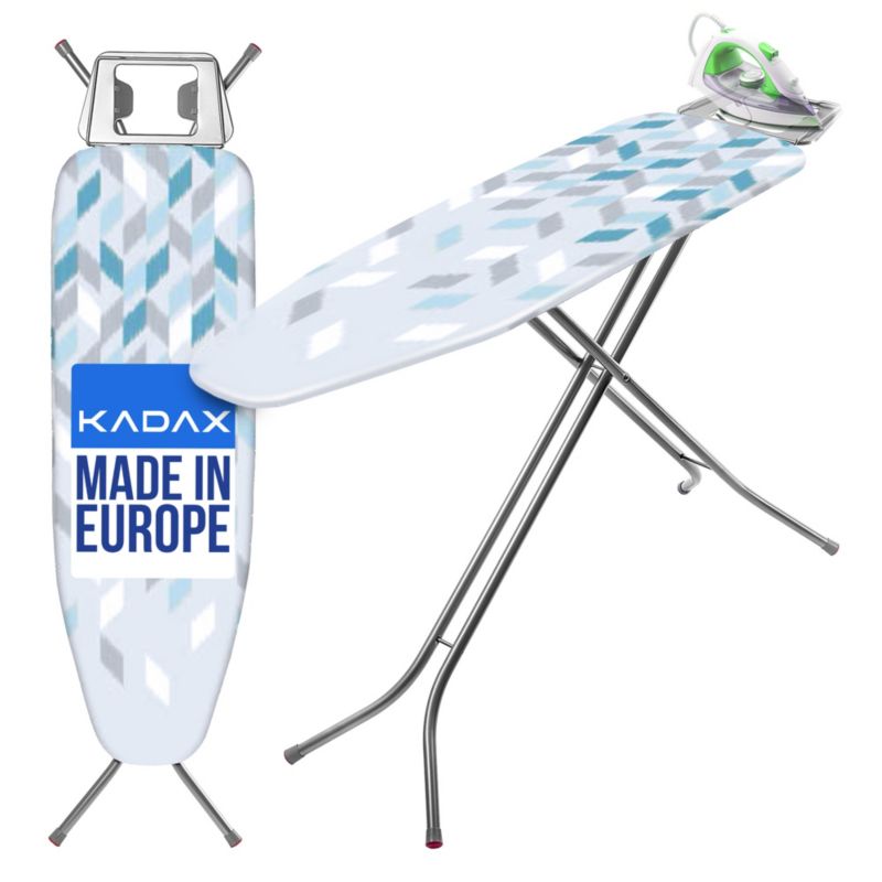Deska Do Prasowania KADAX 120x38cm szeroki Blat Składana Uchwyt Na Żelazko 1szt.