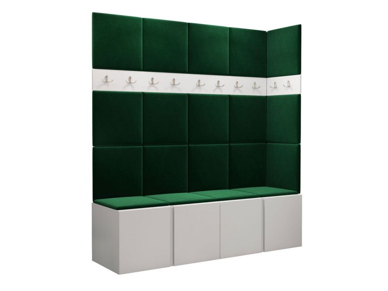 Garderoba MIRJAN 24 Orion II biały + butelkowa zieleń 1 kpl.