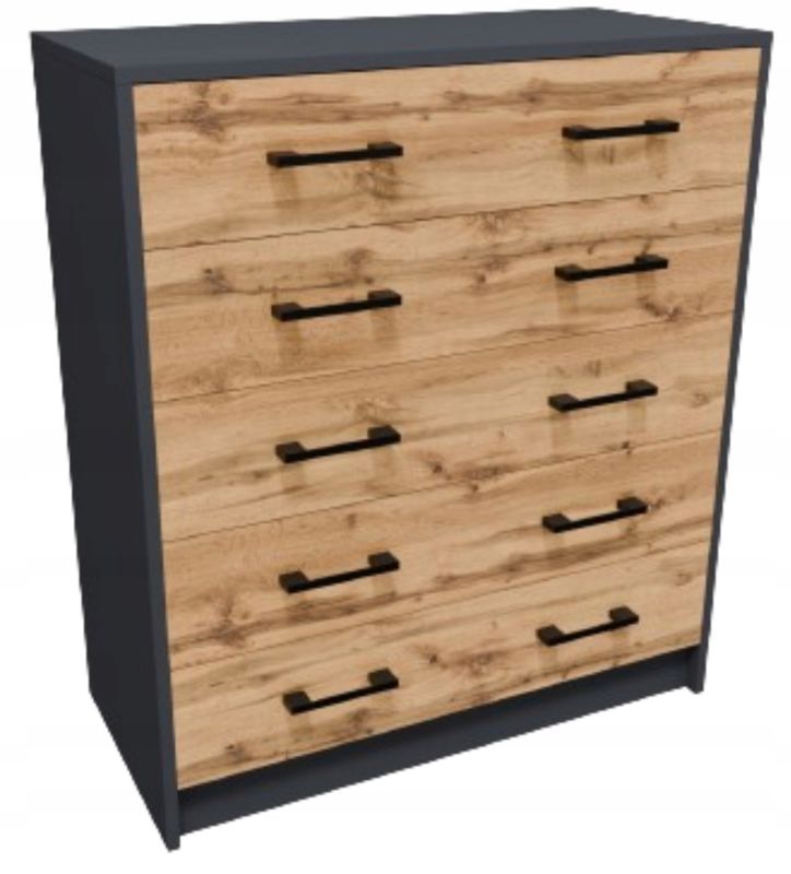 Komoda Matkam 5s szafka 5 szuflad Rob grafit-wotan 1 szt.