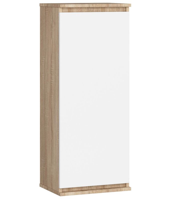 Szafka Akord W40 Dąb Sonoma 40 cm 1 drzwi kolor Biały mat 3 półki 40x30x99 cm 1 szt.