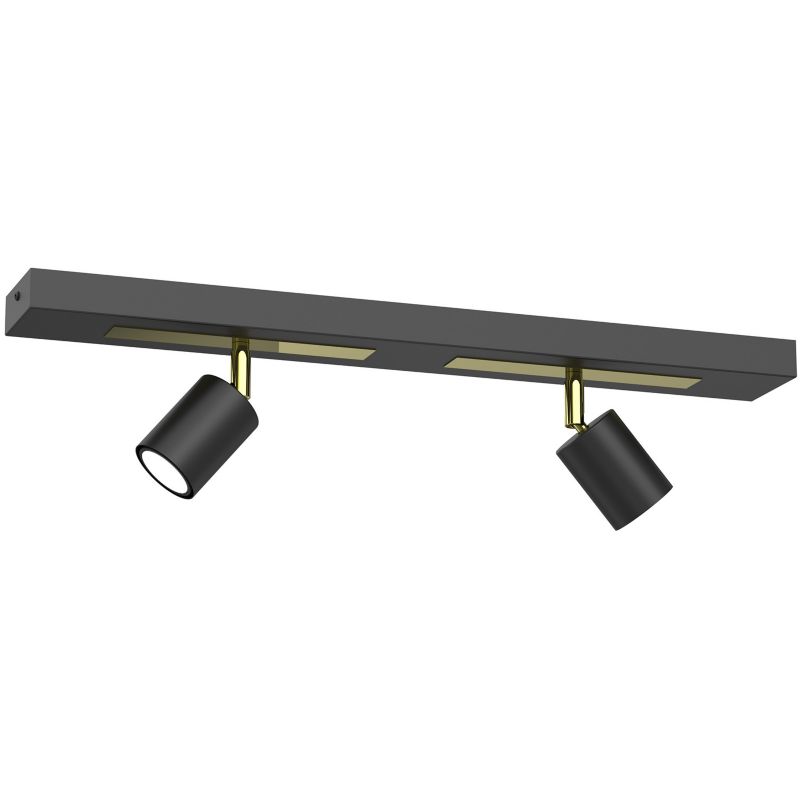 Lampa sufitowa Luminex Rodez czarny mat-złoty połysk Listwa z lampami 2 x GU10 x 8W wym: 15 x 60 x 8 cm - 1 szt.