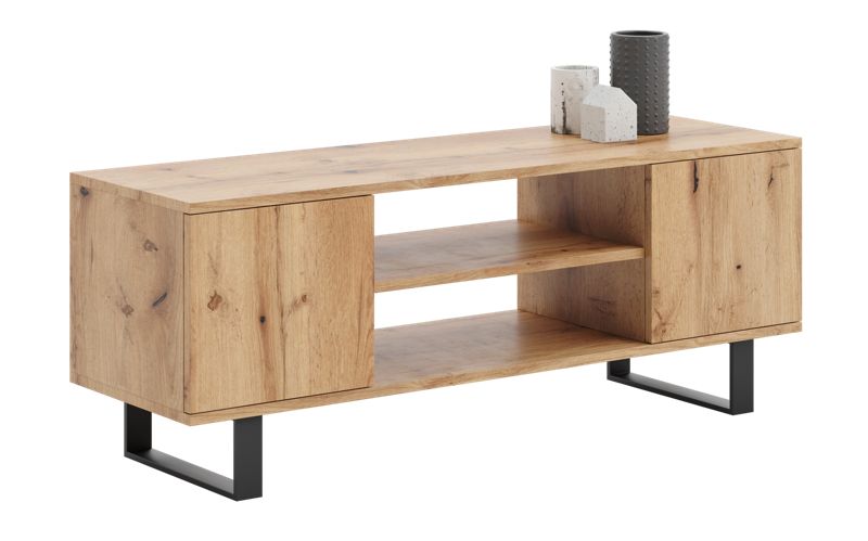 Szafka RTV Kobi 155 cm loft dąb craft złoty 1 szt.