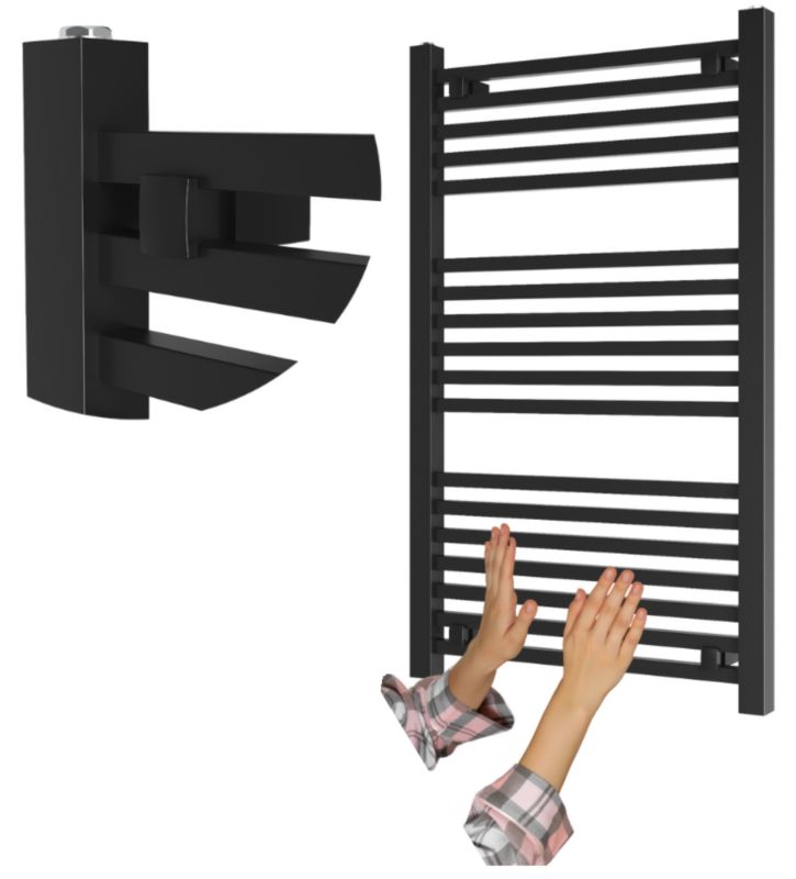 Grzejnik Łazienkowy Granitan Bergen 100/60cm Czarny Kaloryfer Drabinkowy 1kpl.