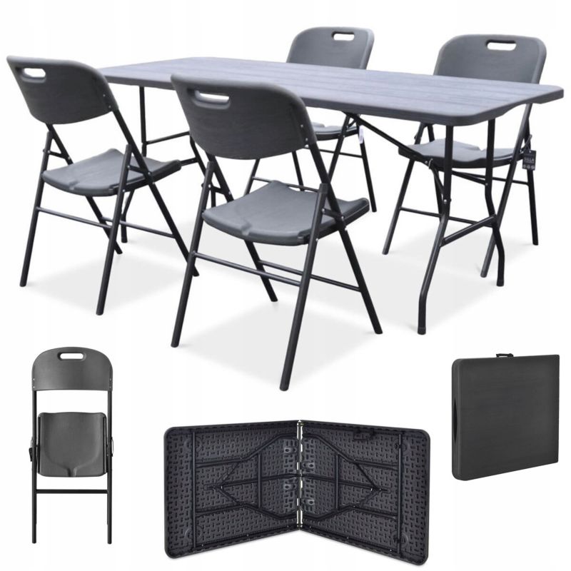 Zestaw Cateringowy Focus Garden Biesiadny Bankietowy Stół 180cm 4x KRZESŁA 1 szt