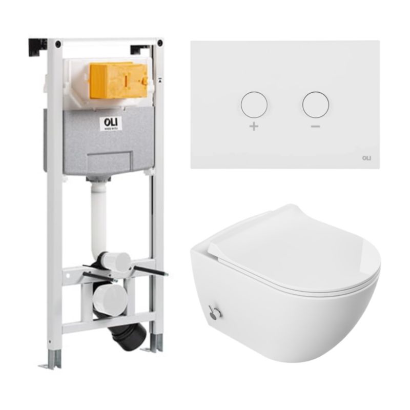 Zestaw WC Viba miska WC wisząca stelaż podtynkowy przycisk 1szt