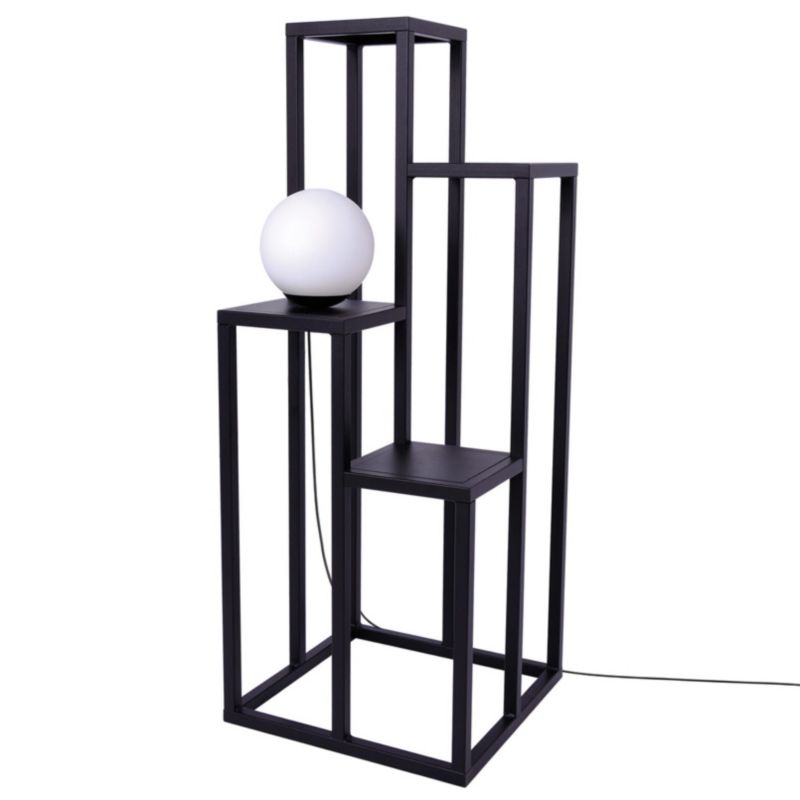 Lampa podłogowa stojąca Kaja Home biało-czarna 1 x E27 x 40W wym: 100 x 38 x 38 cm - 1 szt.